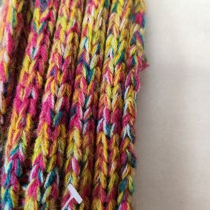 BUNDLE OF ASORTED SCARVES AND ONE WRAP SCARF ,PINK WHITE AND GOLD METALIC